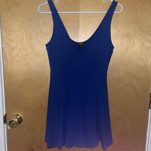 Express Royal Blue V-Neck Dress with Shorts- Size S